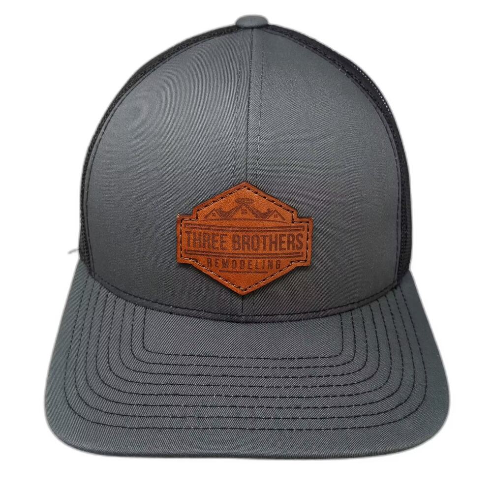 Pacific Headwear Trucker Hat Gray Black Snapback OS Three Brothers Remodeling